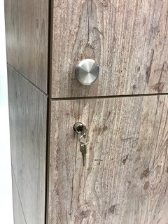 Outdoorschrank für den Balkon L Smart Fichte Platin Griff und Schloss