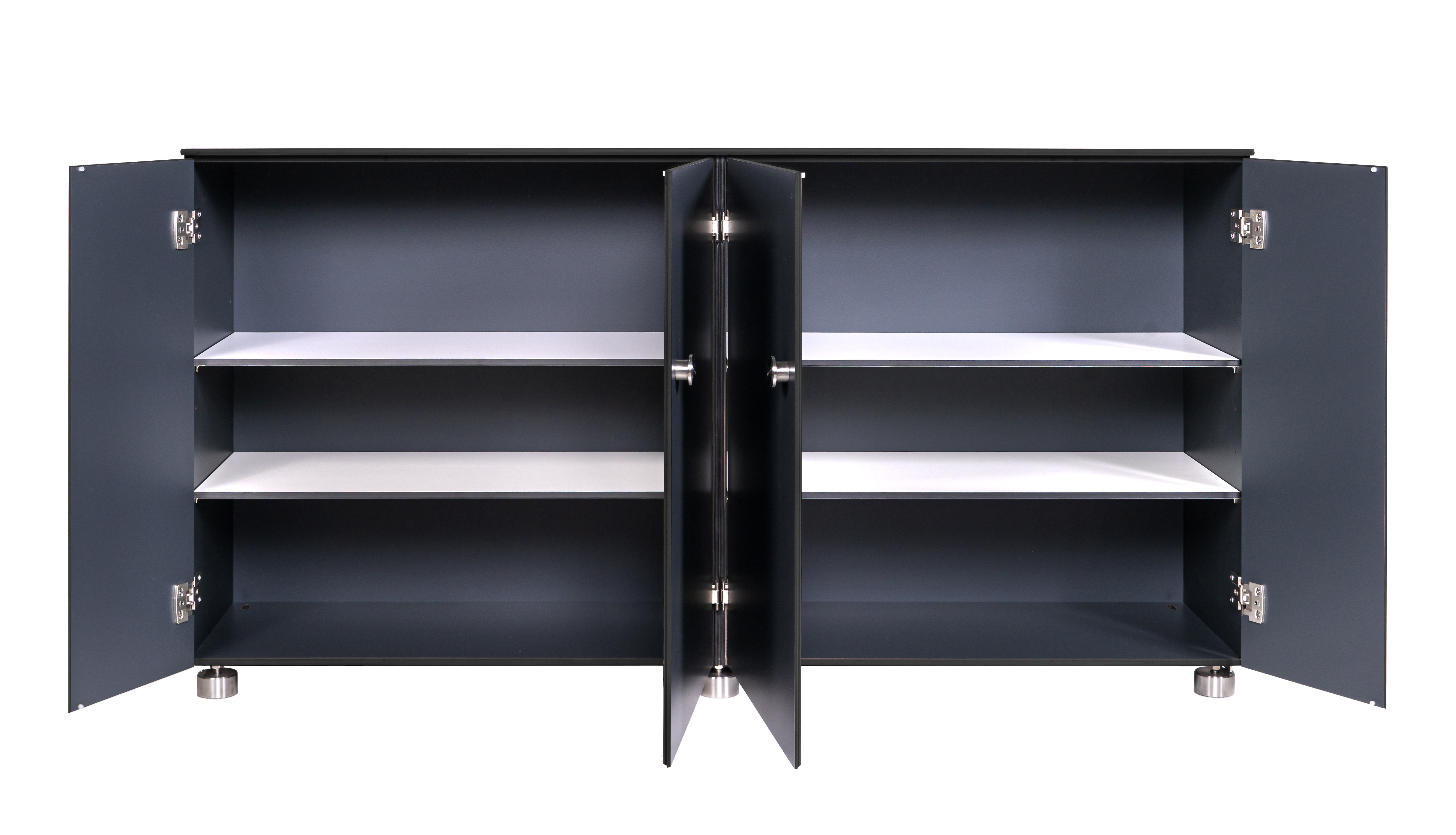 Outdoorschrank Anthrazit von CITYGARTEN S-Wide offen